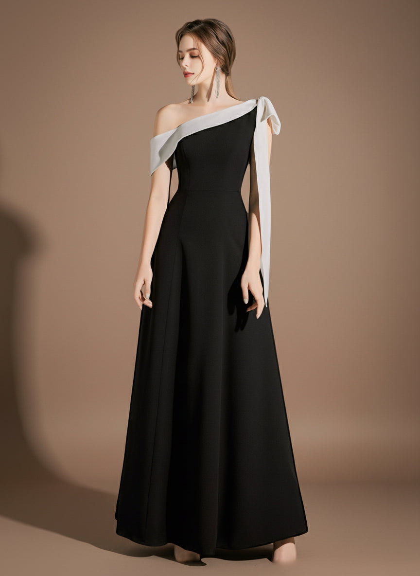 【新品未使用】オフショルダーロングドレスMサイズ ワンショルダーフレアロングドレス［m105］ – Musele