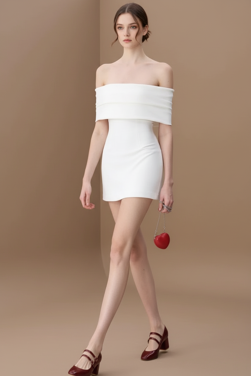 オフショルダー・ミニドレス[m243]