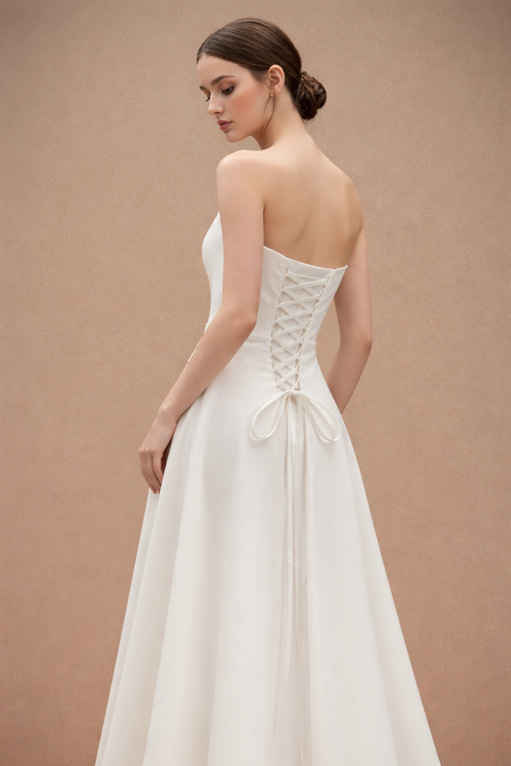 ウエストタックドレープビスチェロングドレス［m128］