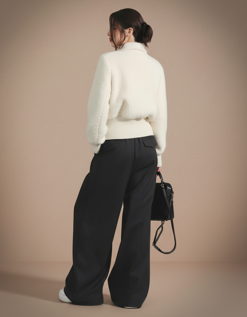 ゴールドボタン・ショートシャギーニットジャケット[m220]