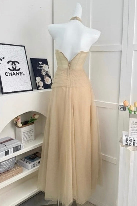 リボンチュール・フレアロングドレス[m251]