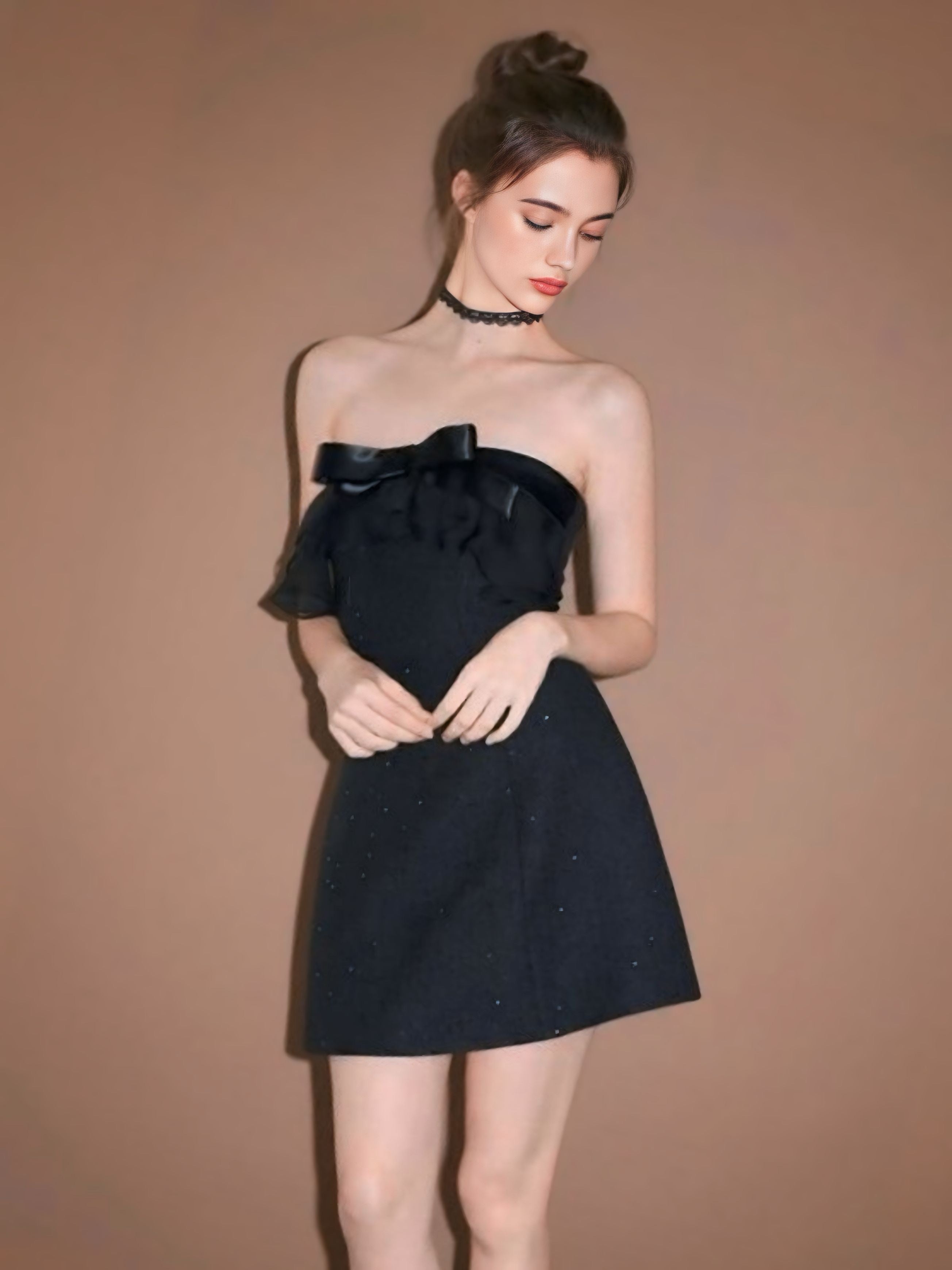 グリッターツイードビスチェドレス［m148］