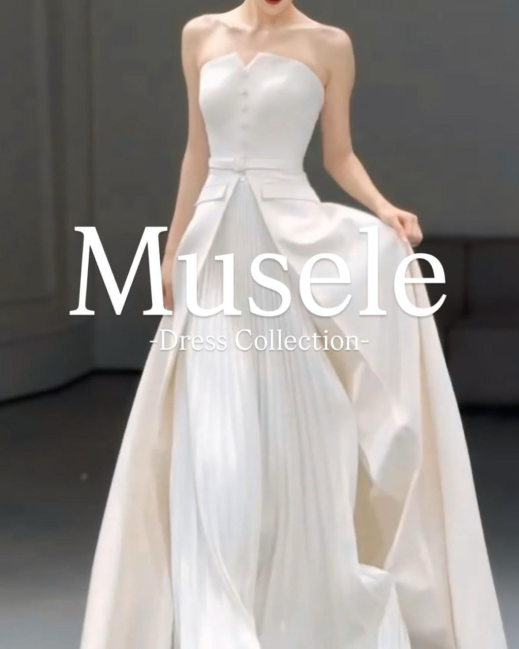 ウエストタックドレープビスチェロングドレス［m128］