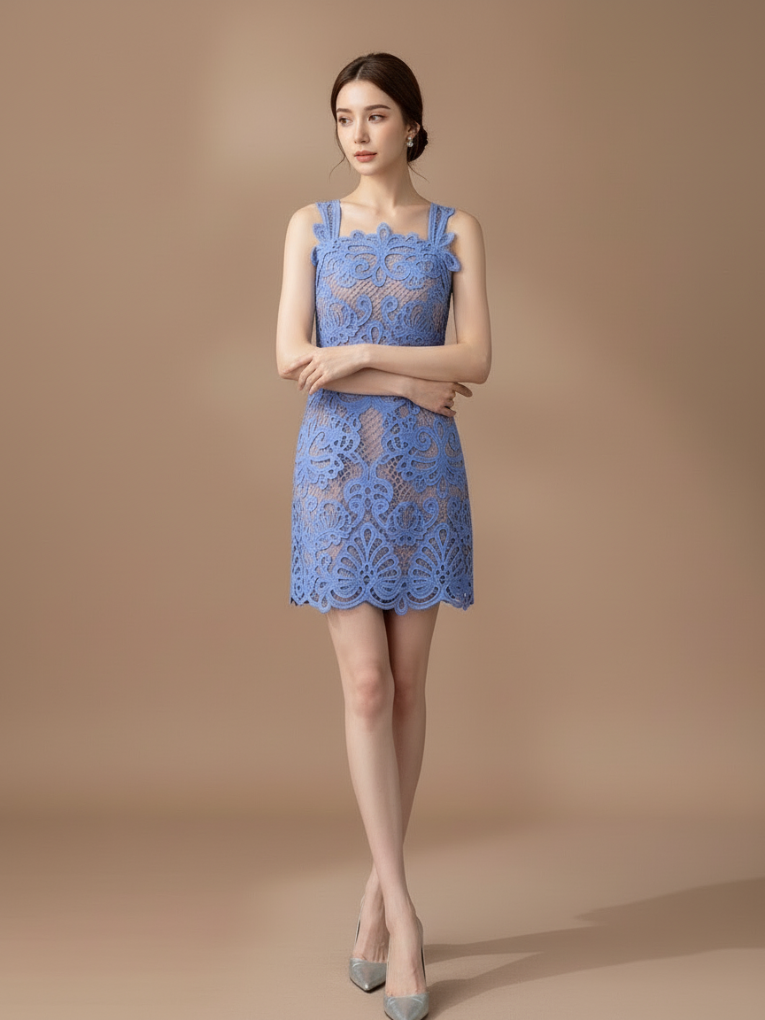 クロシェットレースミニドレス［m066］