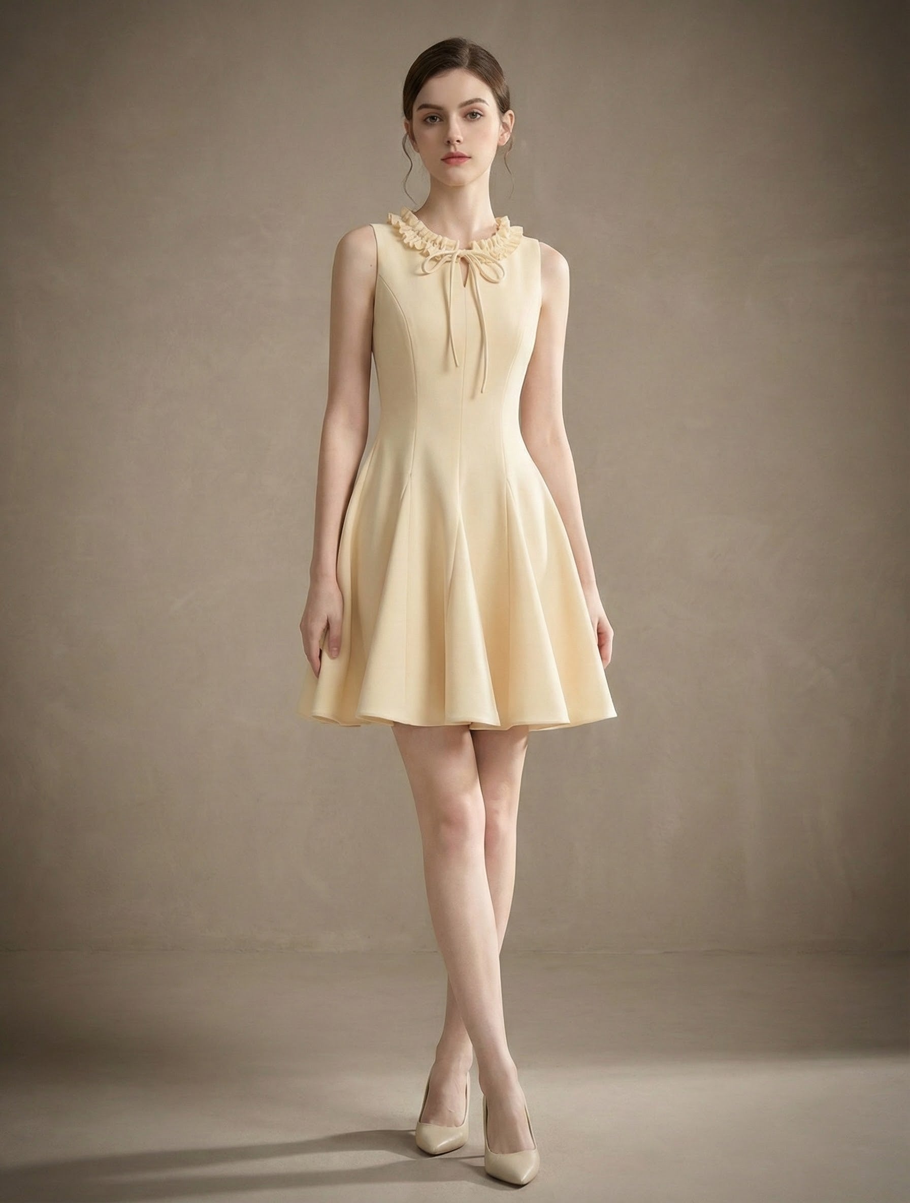 リボンディテール・フレアミニワンピース[m231]