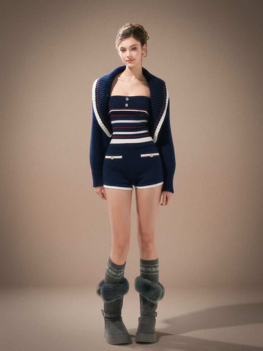 3ピース ニットセットアップ[m218]