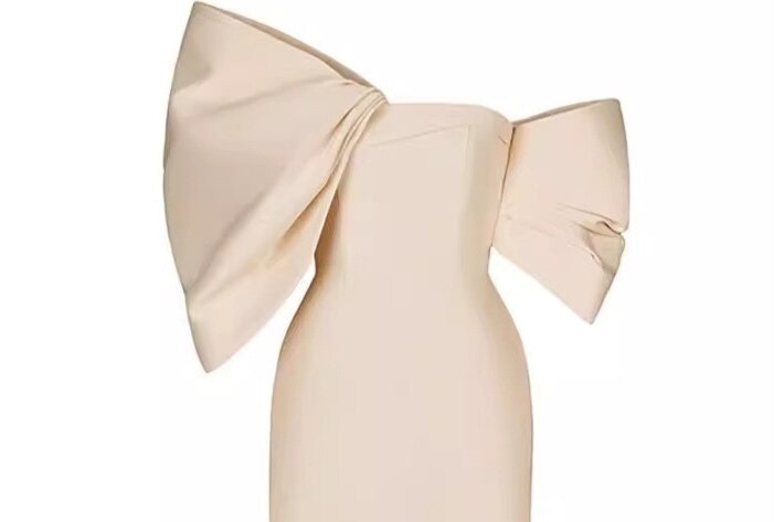 ビッグリボンオフショルダーマーメイドドレス［m045］