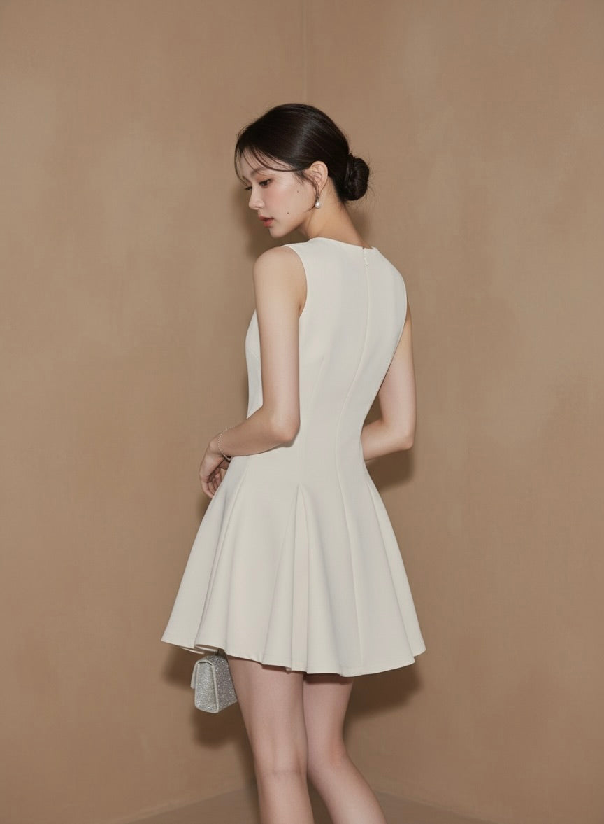 リボンディテール・フレアミニワンピース[m214]