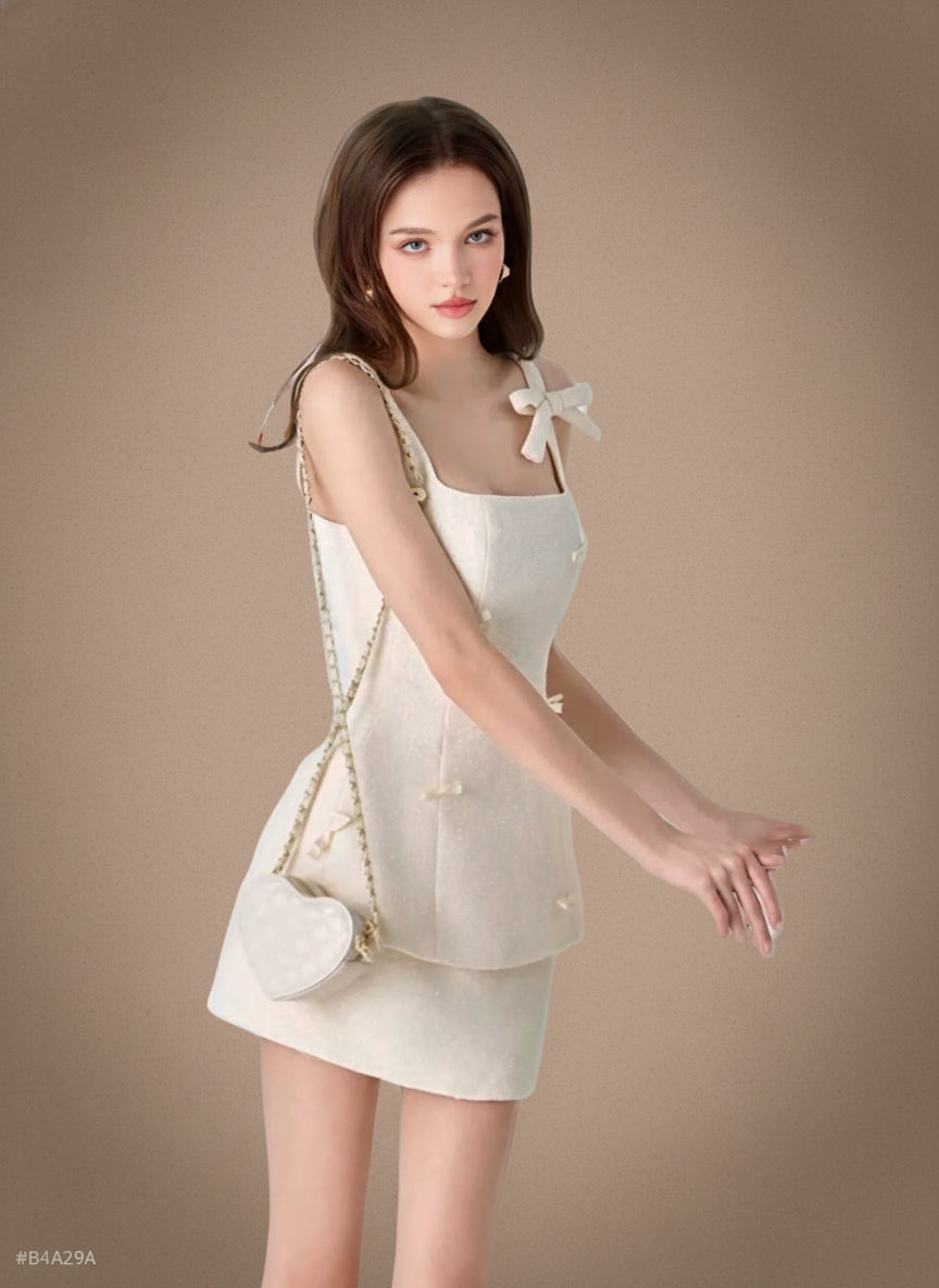 リボンディテールセットアップドレス［m035］