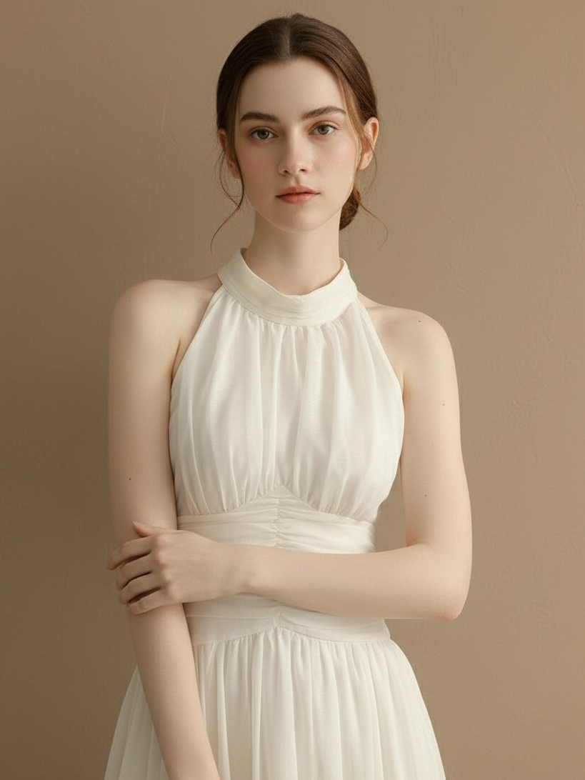 シフォンフローレス ロングドレス［m013］