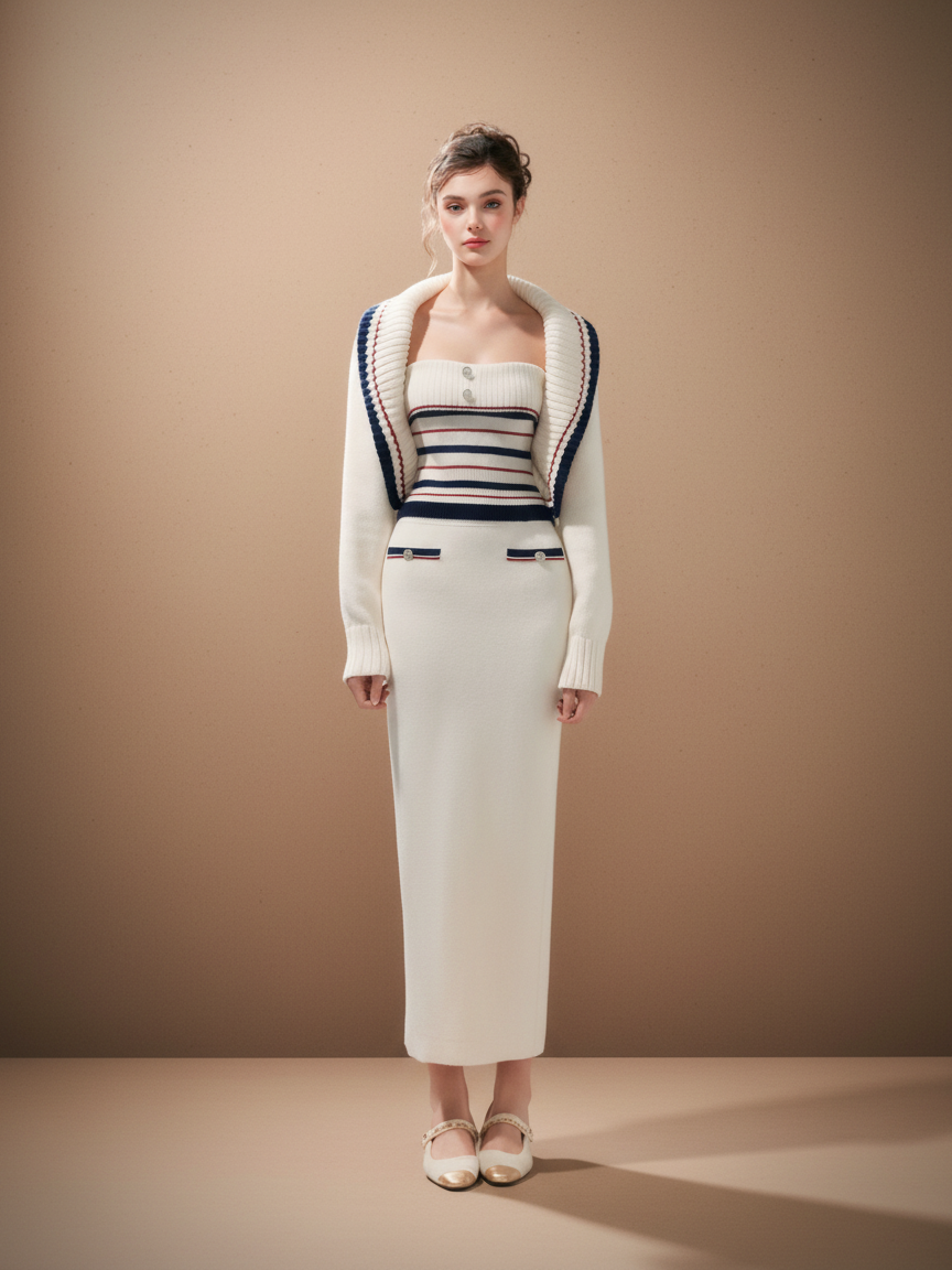 3ピース ニットセットアップ[m218]