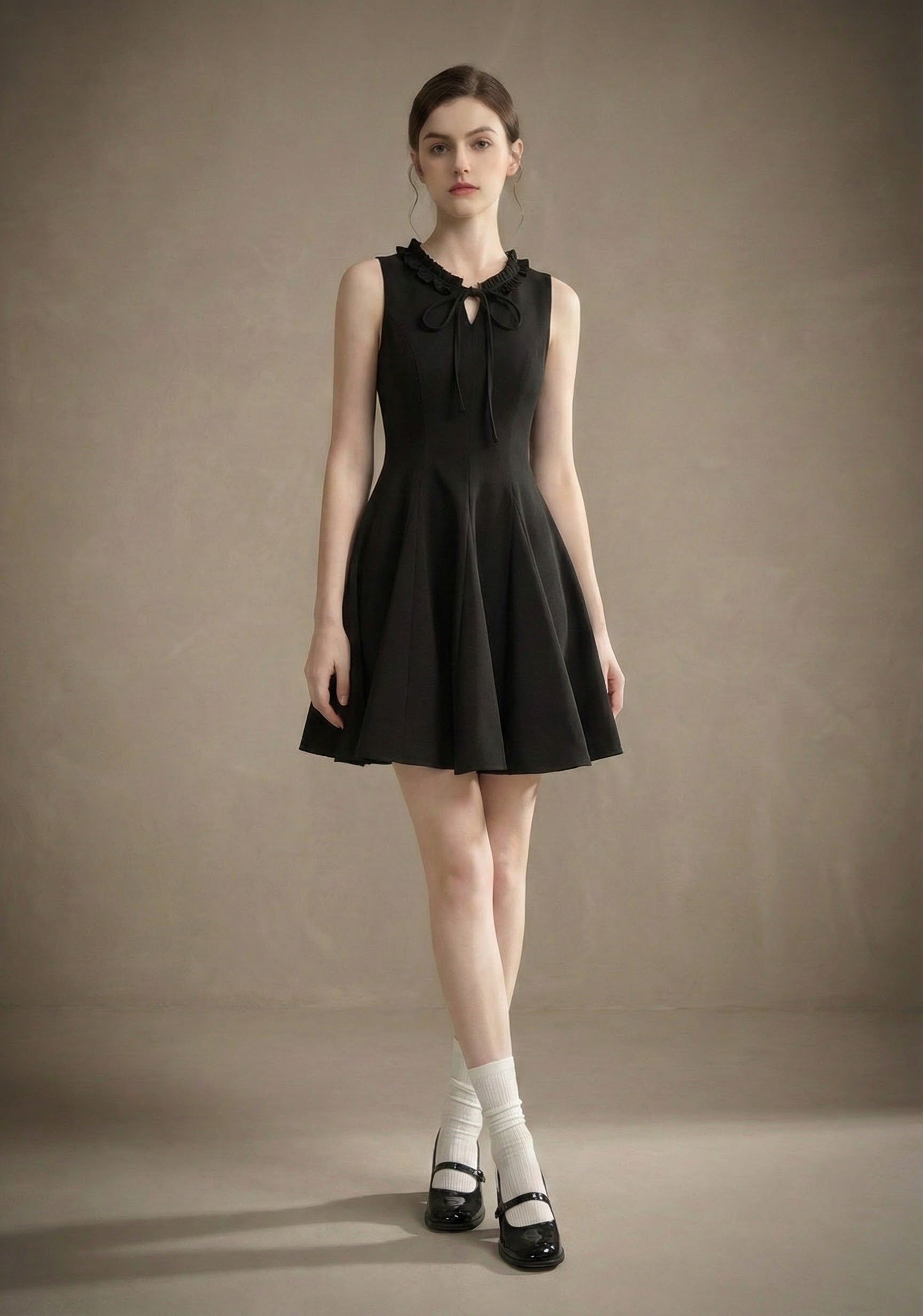 リボンディテール・フレアミニワンピース[m231]