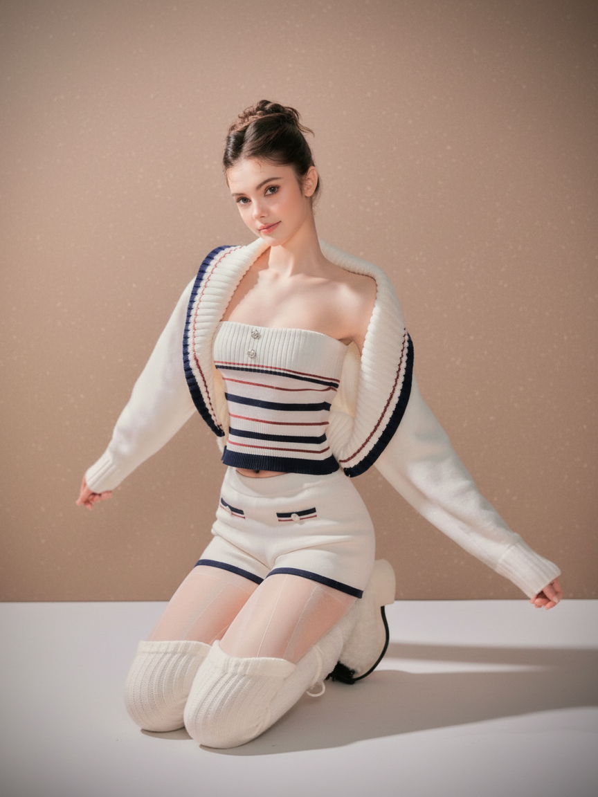 3ピース ニットセットアップ[m218]