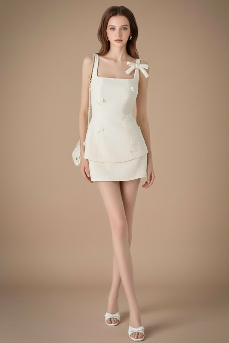 リボンディテールセットアップドレス［m035］