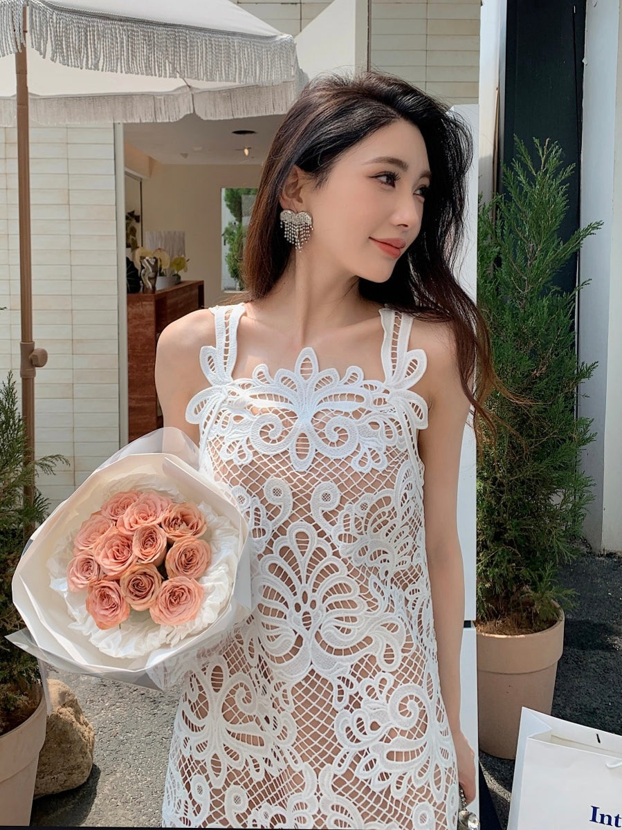 クロシェットレースミニドレス［m066］