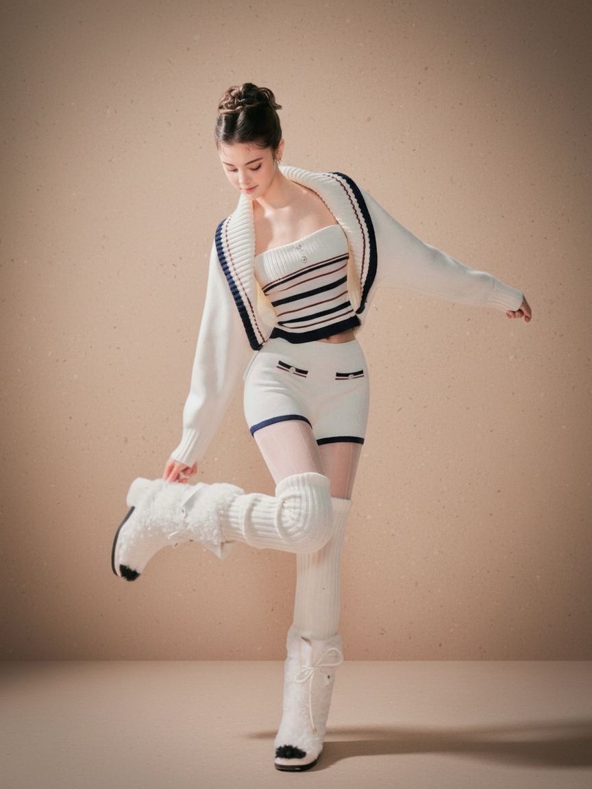 3ピース ニットセットアップ[m218]