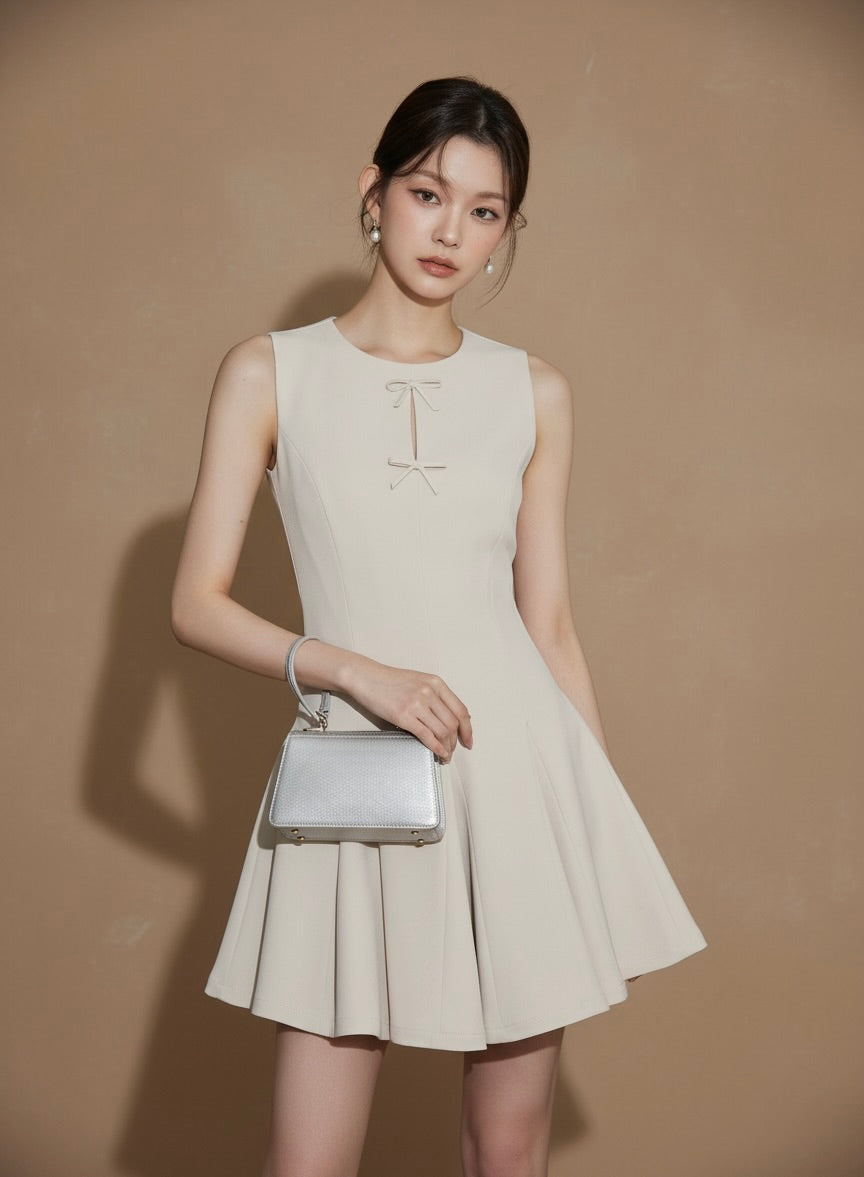 リボンディテール・フレアミニワンピース[m214]