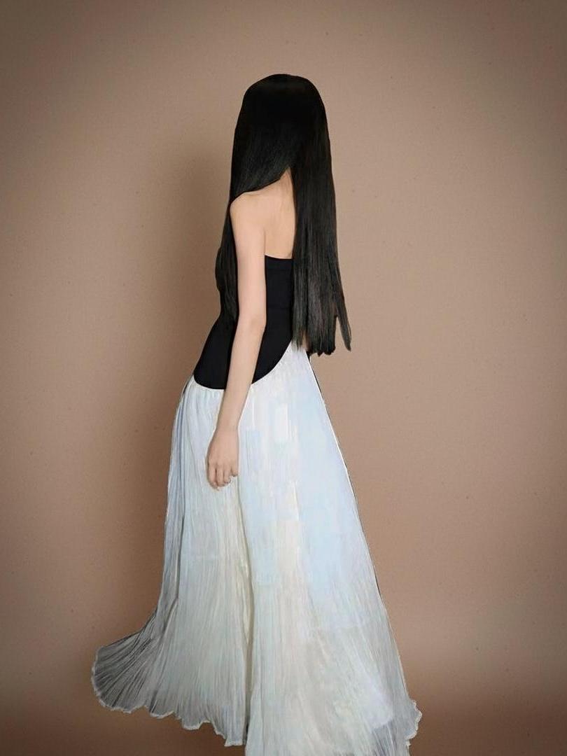 アシンメトリーチュールドッキングロングドレス［m143］ – Musele