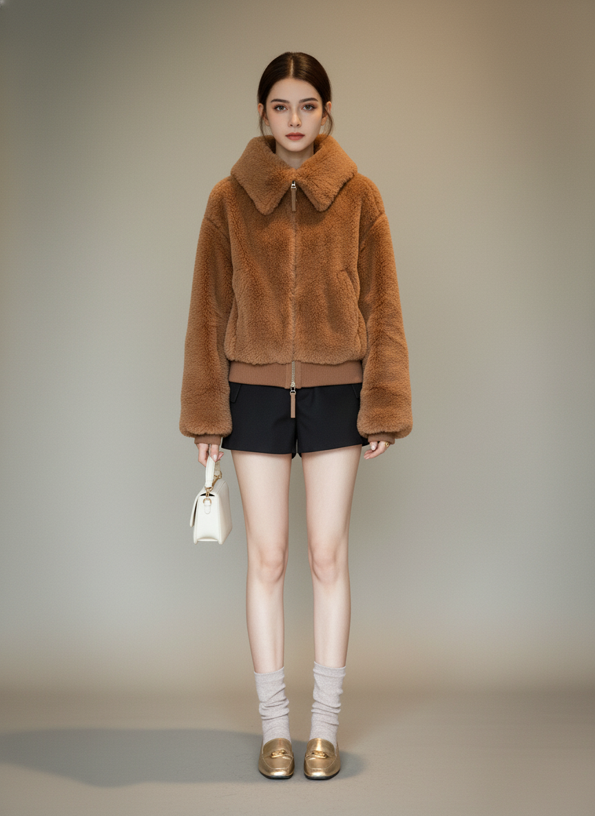 プレミアムラビットタッチ・スタンドカラージャケット[m212]