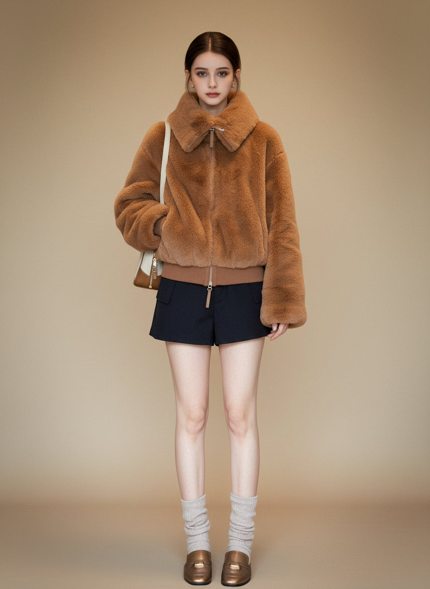 プレミアムラビットタッチ・スタンドカラージャケット[m212]