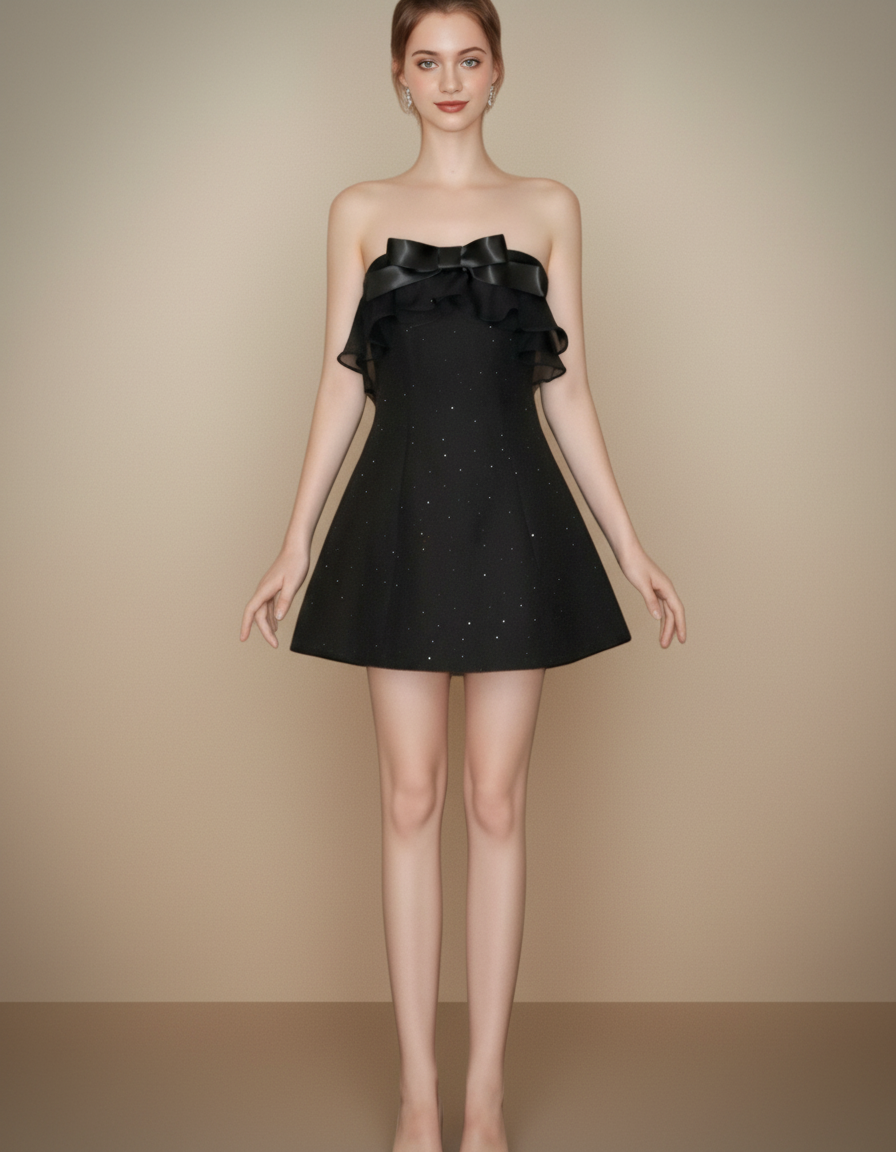 グリッターツイードビスチェドレス［m148］