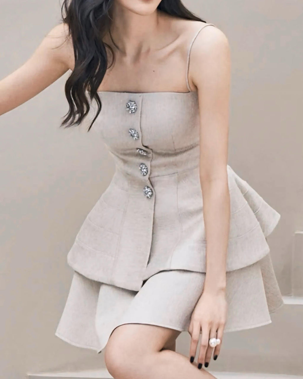 ツイードライクペプラムセットアップ［m127］