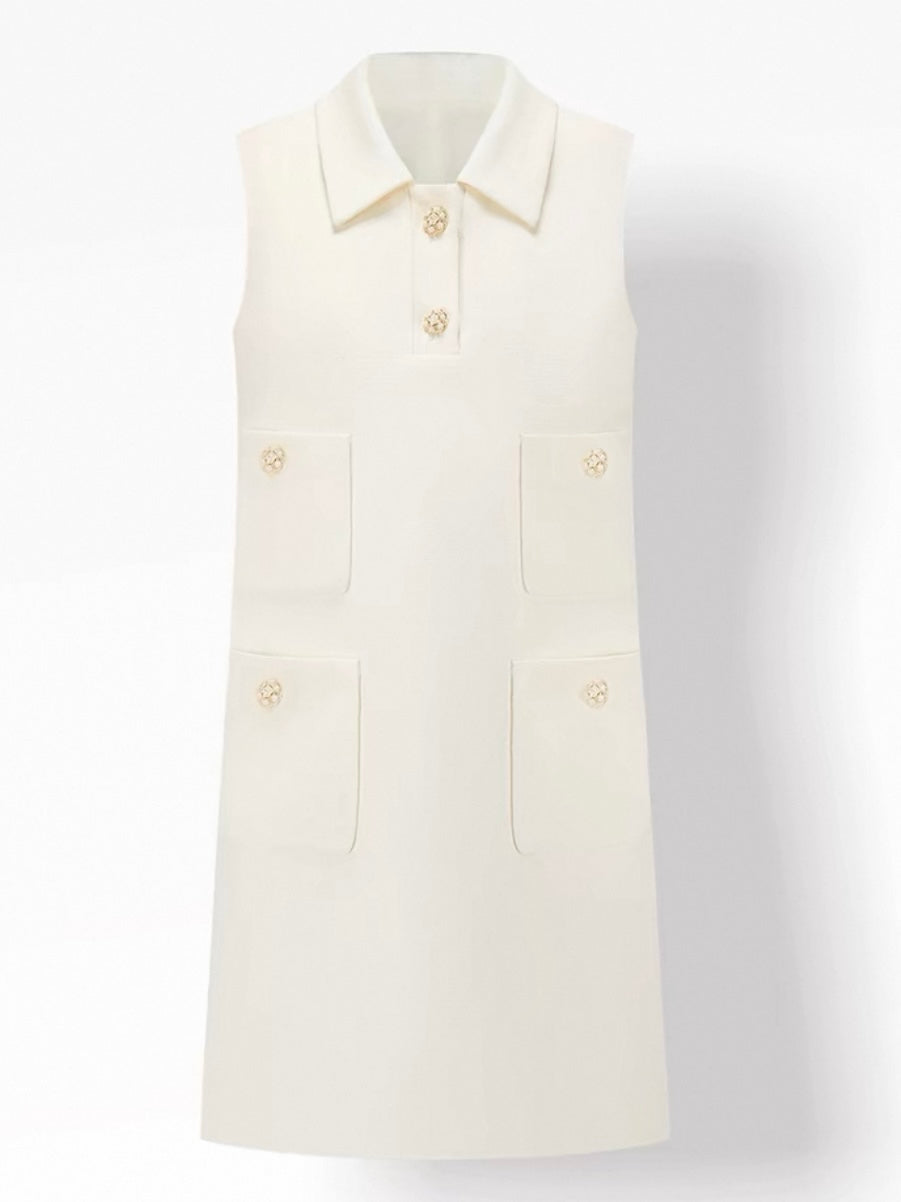 ゴールドボタンポケットラインドレス［m162］