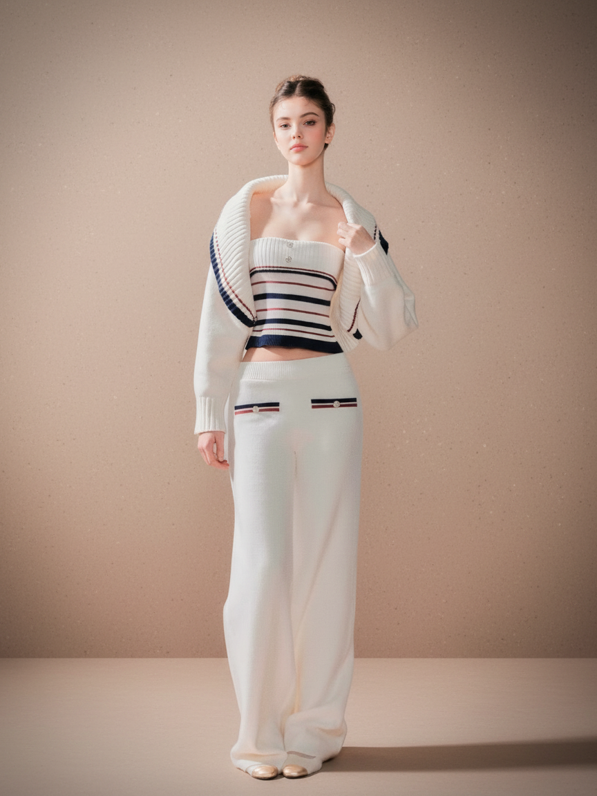 3ピース ニットセットアップ[m218]