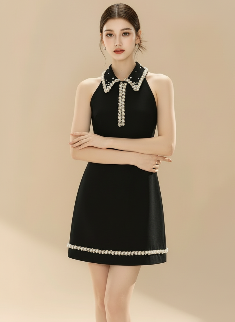 パールラインノースリーブミニドレス［m150］