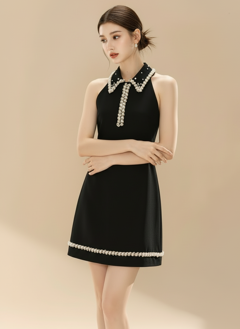 パールラインノースリーブミニドレス［m150］