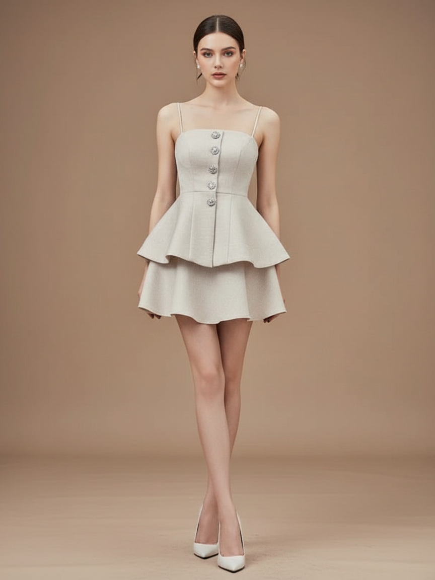 ツイードライクペプラムセットアップ［m127］