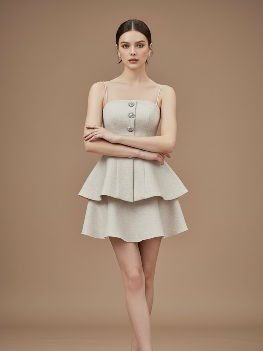 ツイードライクペプラムセットアップ［m127］