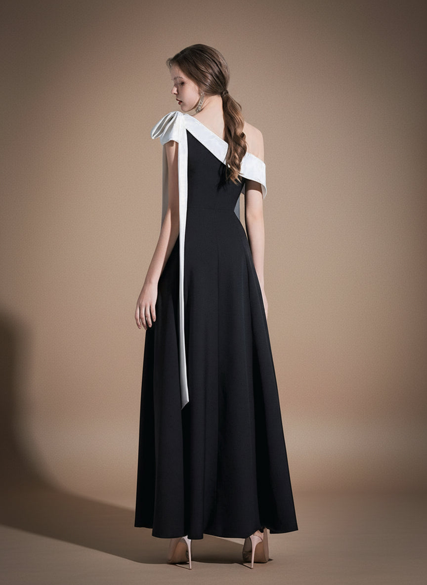 ワンショルダーフレアロングドレス［m105］