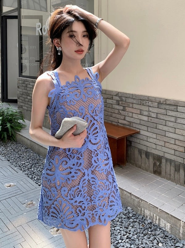 クロシェットレースミニドレス［m066］