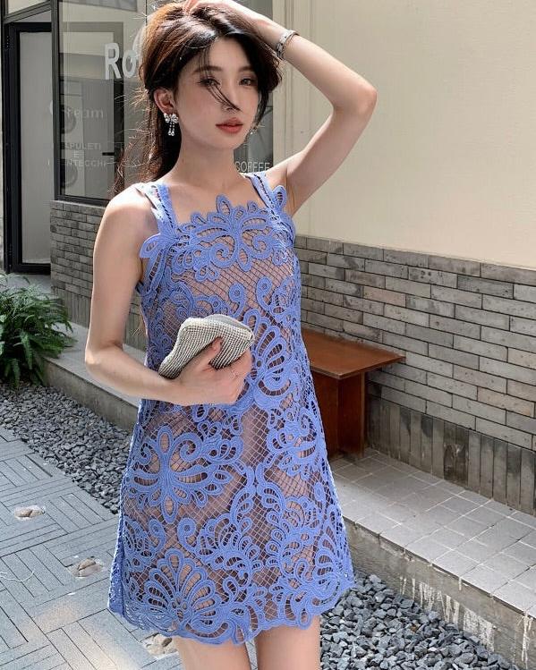 クロシェットレースミニドレス［m066］