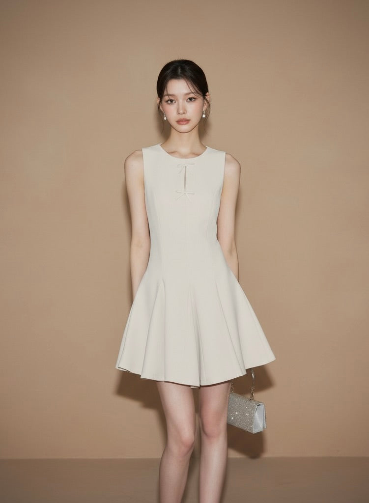 リボンディテール・フレアミニワンピース[m214]