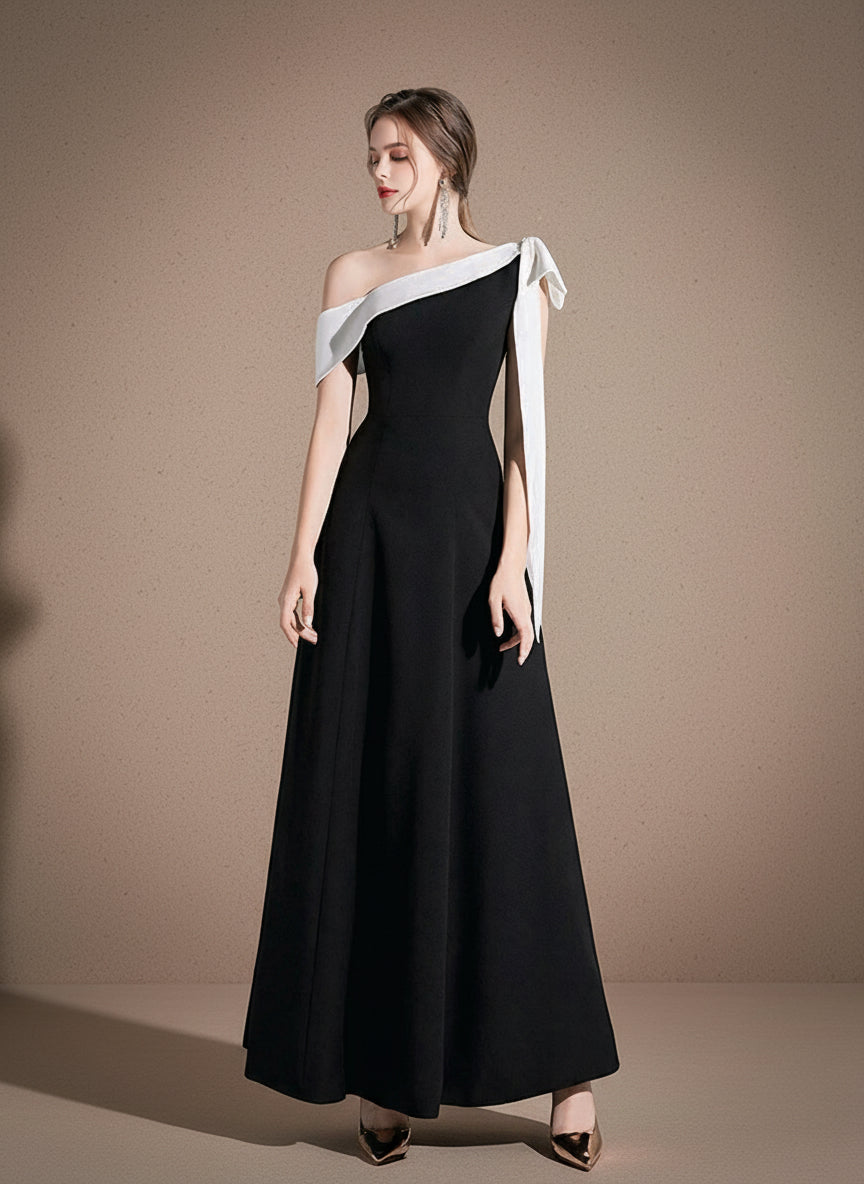 ワンショルダーフレアロングドレス［m105］