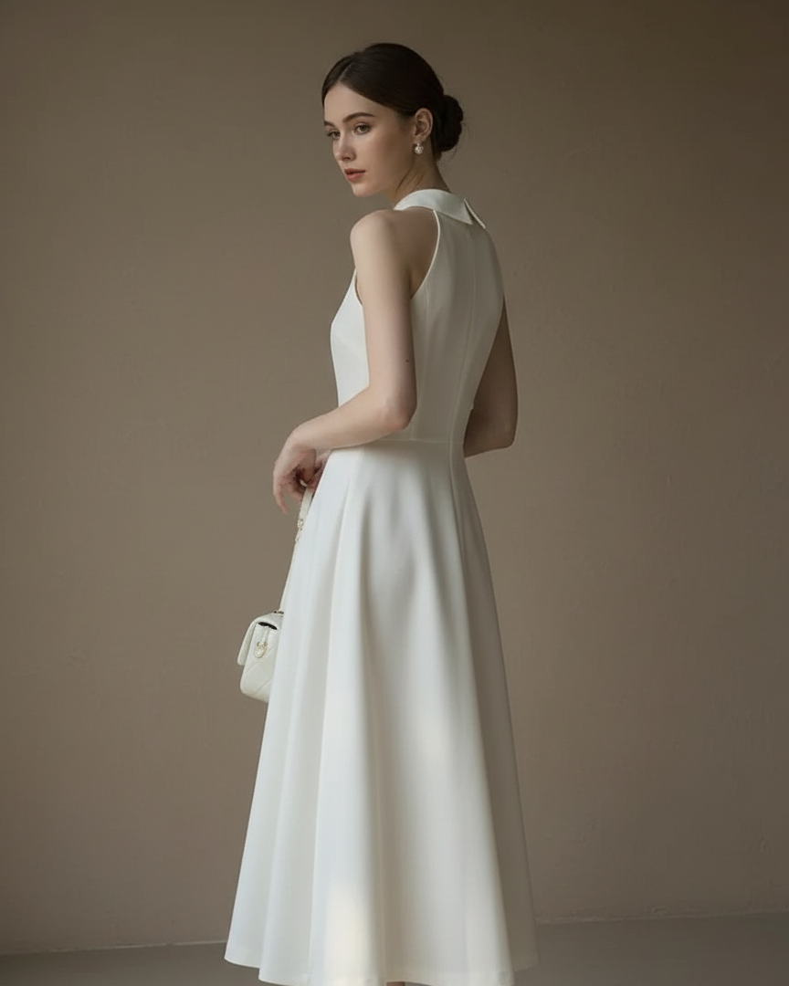 フレンチホルターネックロングドレス［m189］