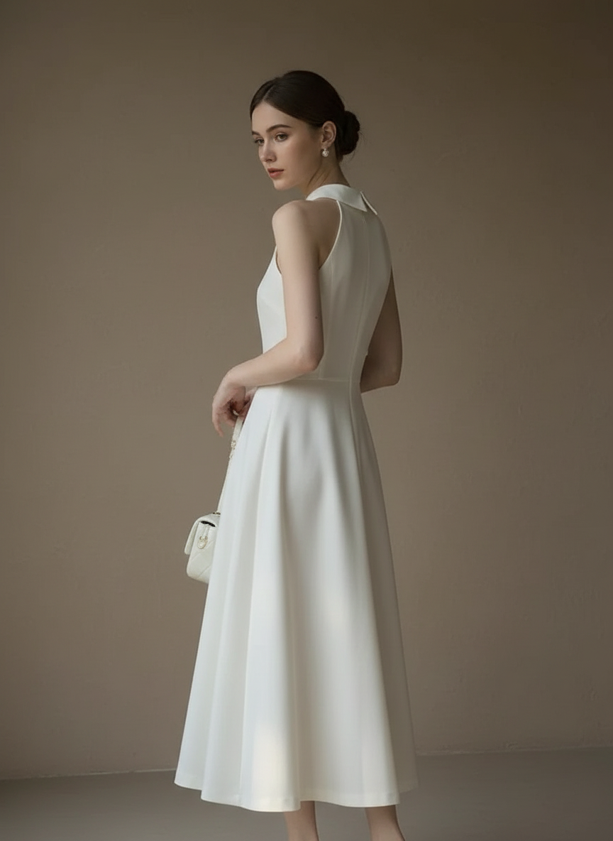 フレンチホルターネックロングドレス［m189］