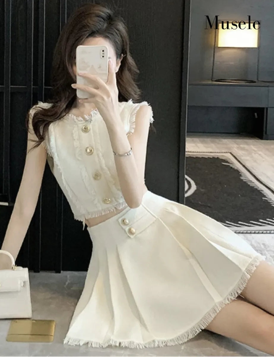 フリンジ セットアップ ミニドレス［m008］