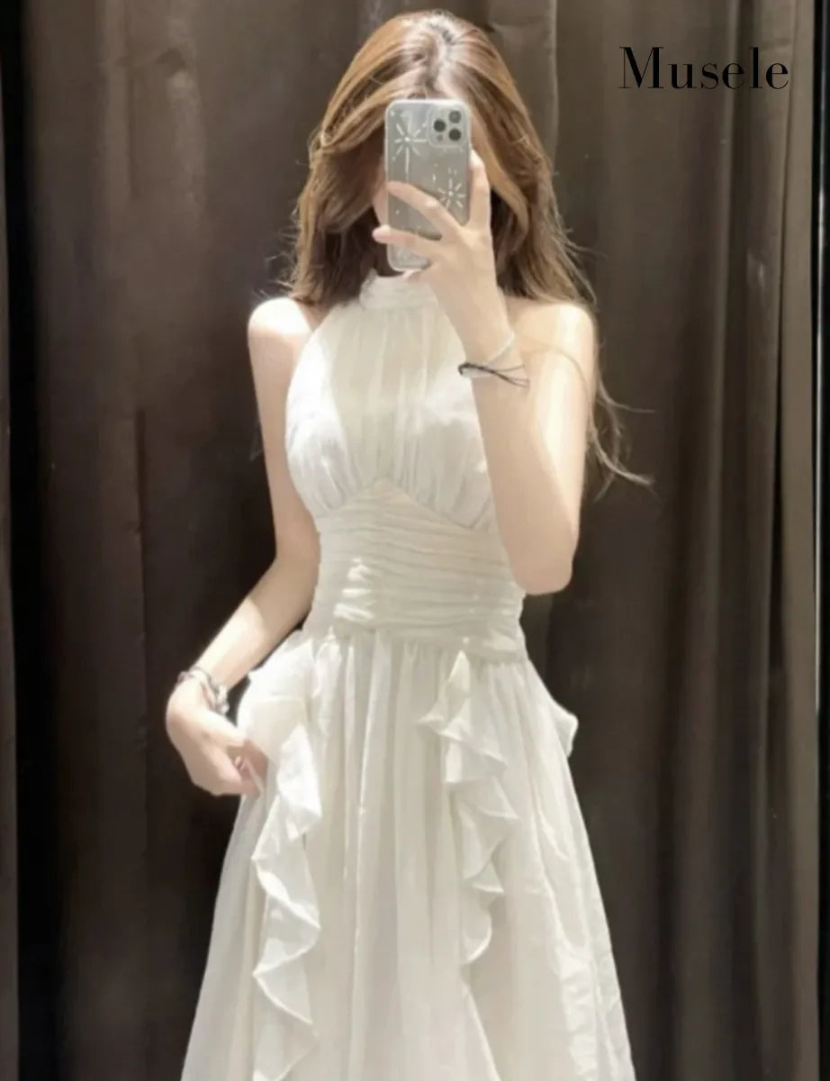 シフォンフローレス ロングドレス［m013］