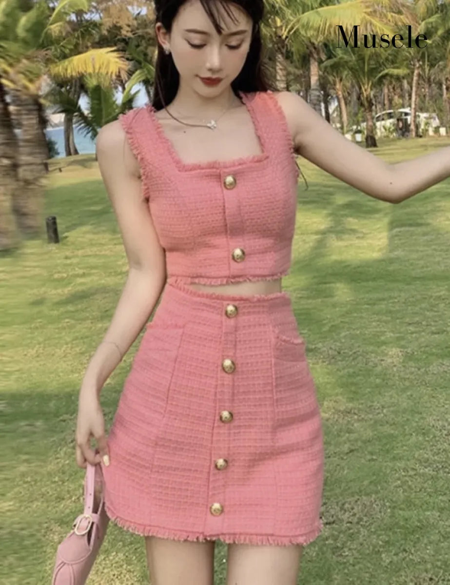 フリンジツイードセットアップ［m026］