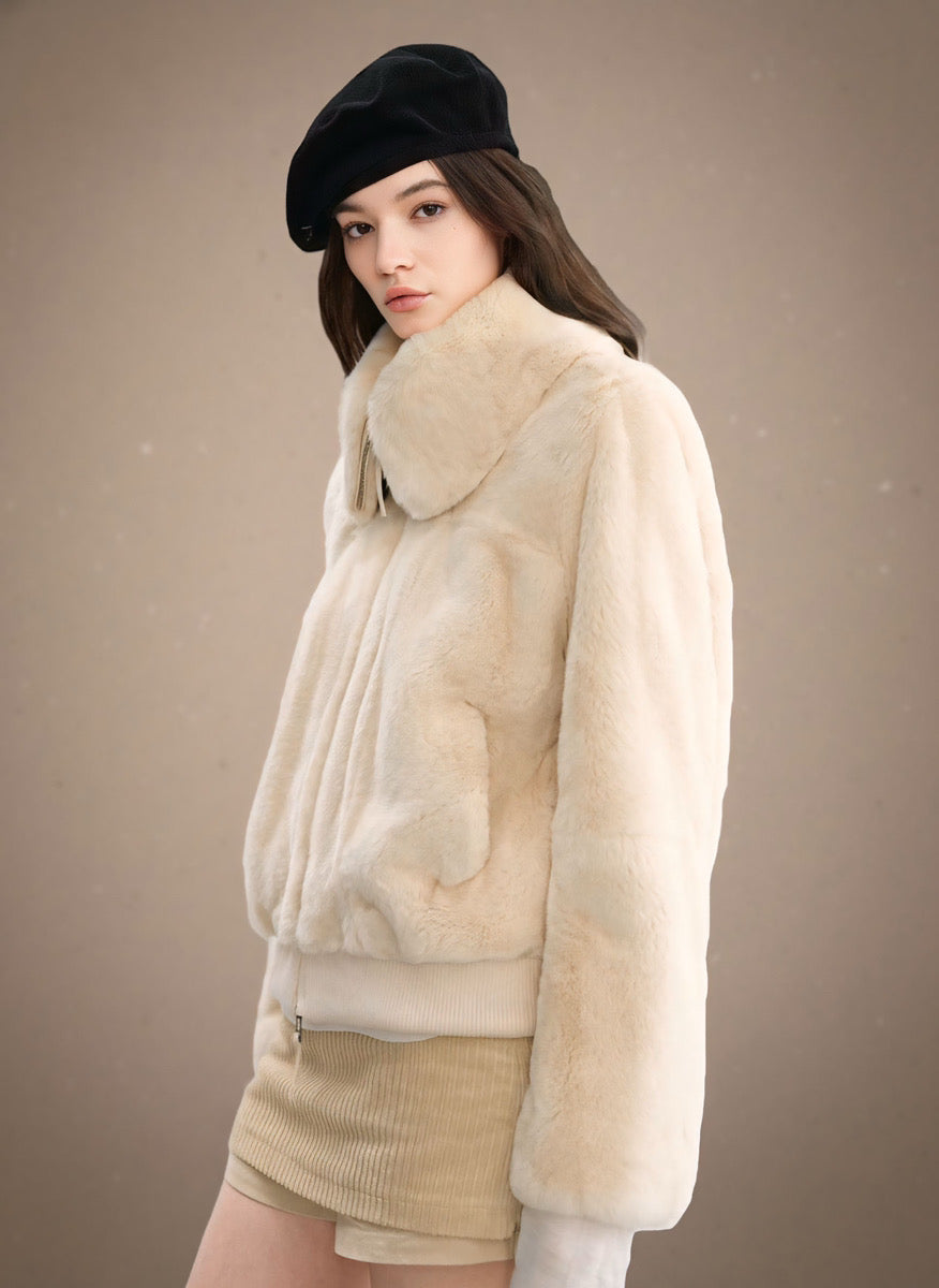 プレミアムラビットタッチ・スタンドカラージャケット[m212]