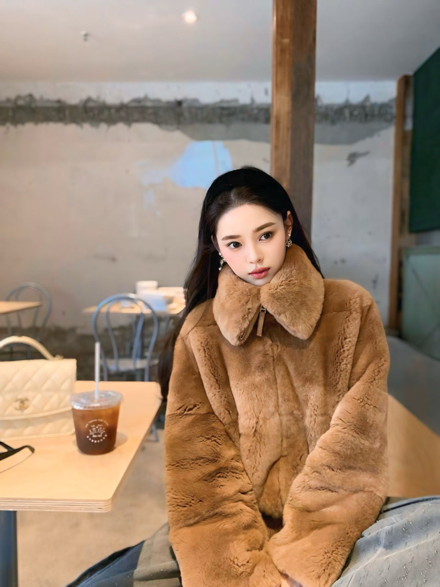 プレミアムラビットタッチ・スタンドカラージャケット[m212]