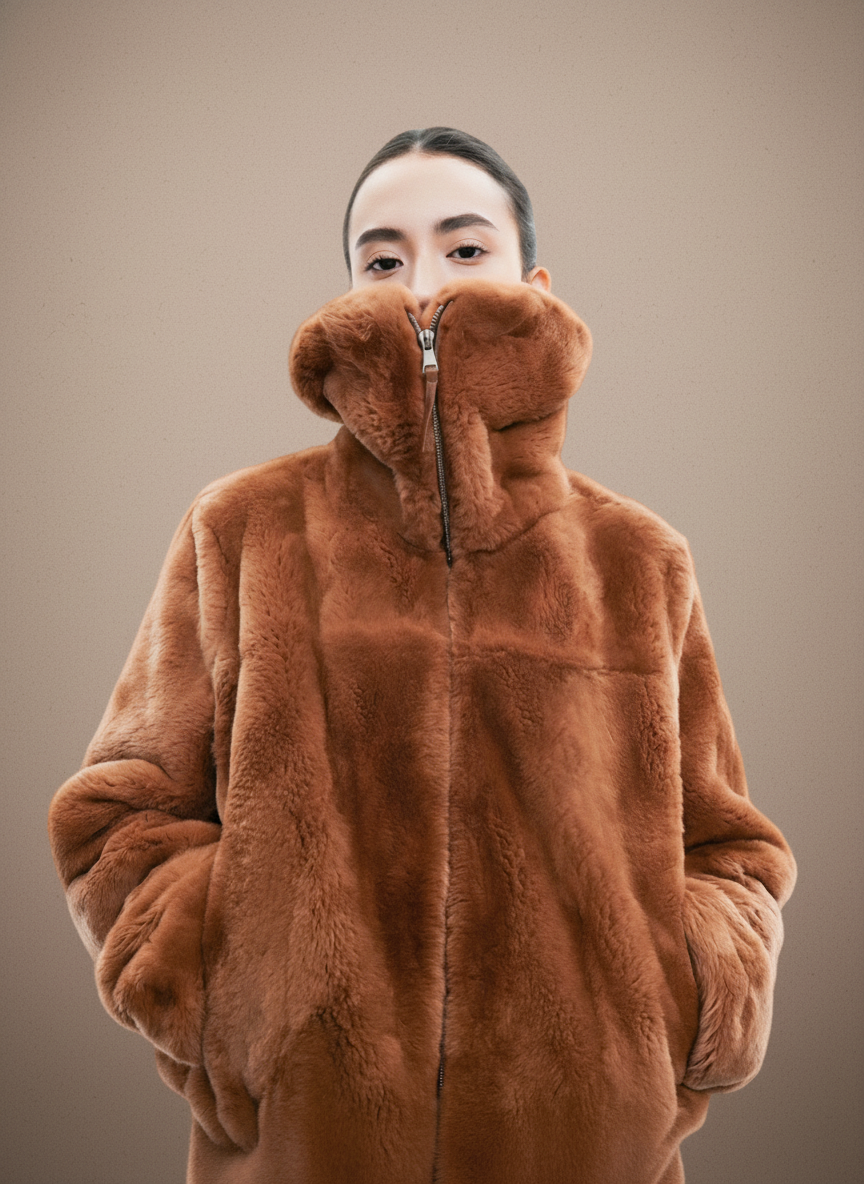 プレミアムラビットタッチ・スタンドカラージャケット[m212]