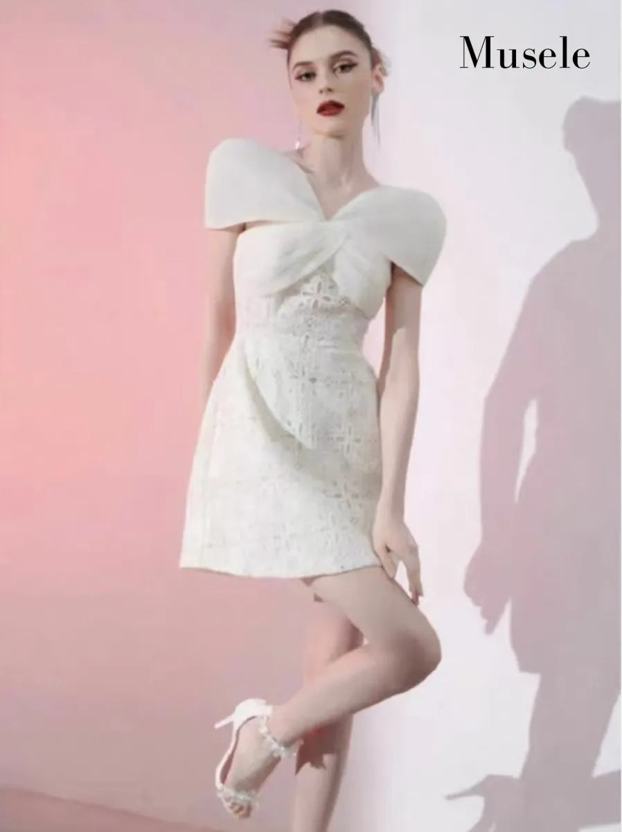 ボウディテールレースミニドレス［m112］