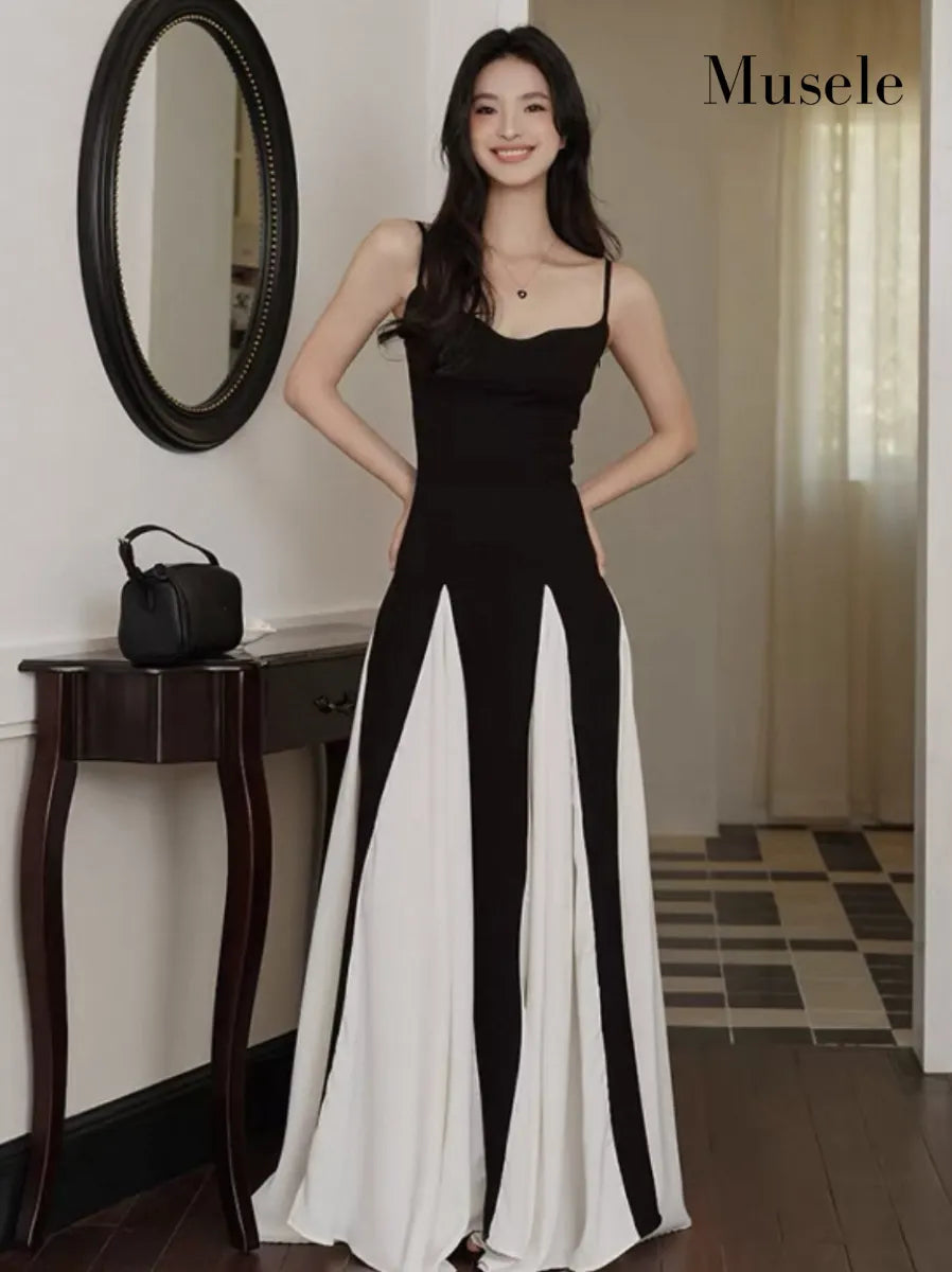 コントラストカラーロングドレス［m140］