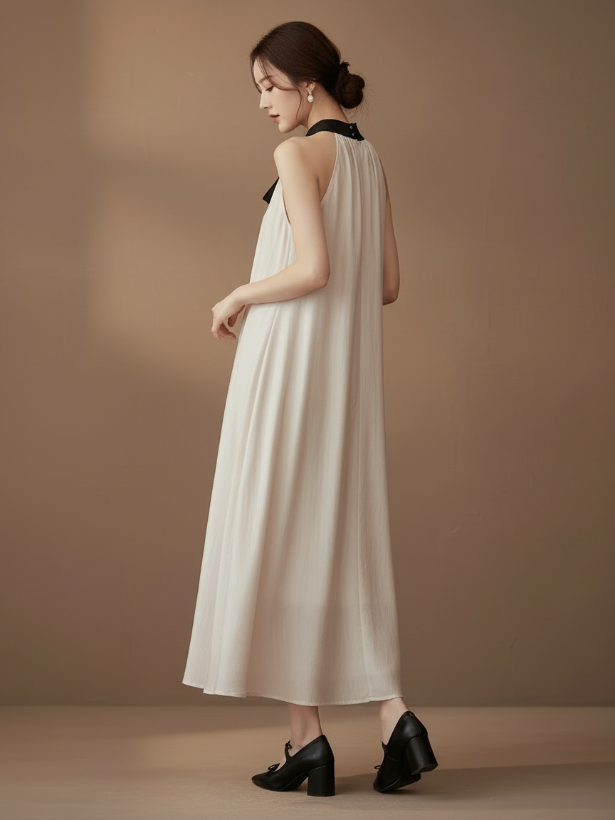 エアリーボウタイロングドレス［m141］