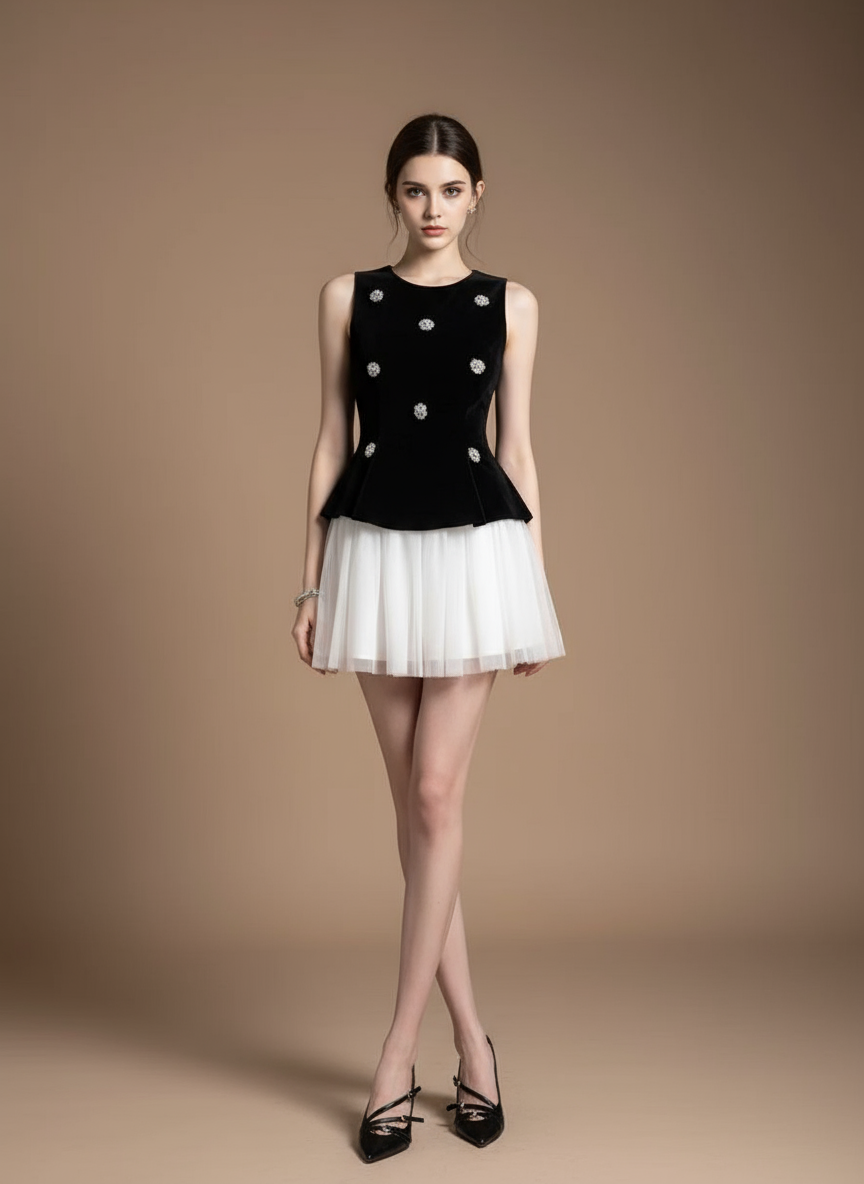 ビジュードッキングミニドレス［m142］