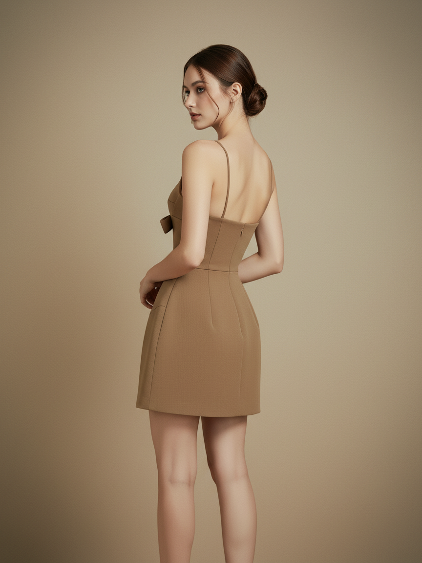 フロントリボンビスチェミニドレス［m154］